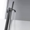 wowow oil rubbed bronze floor mount freestanding tub faucet with hand shower