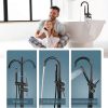 wowow oil rubbed bronze freestanding tub filler with handheld shower mixer taps swivel spout