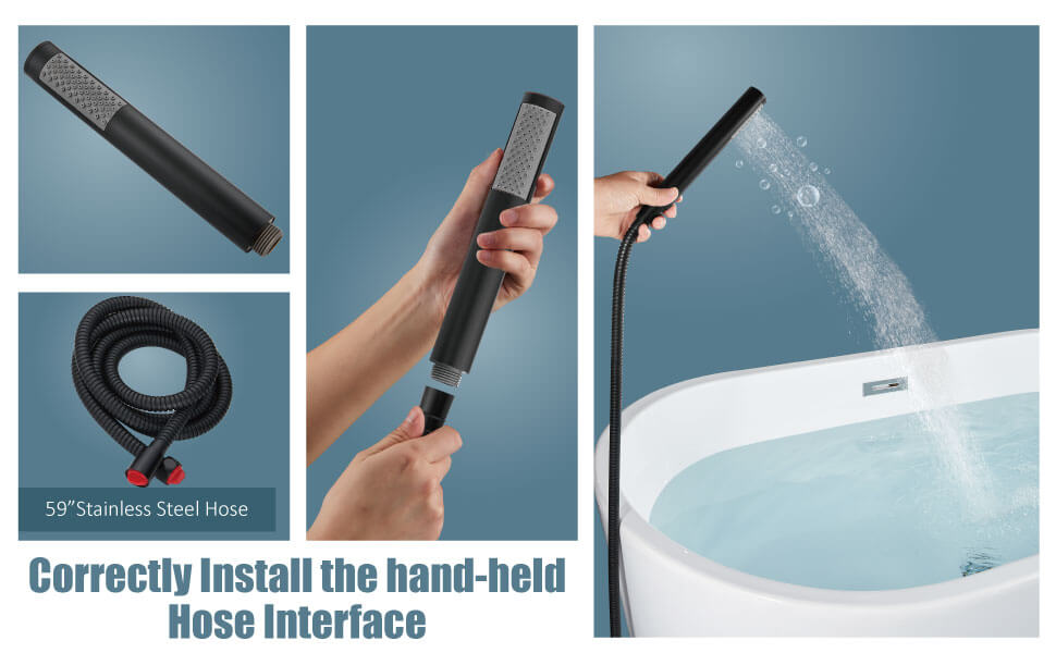 wowow oil rubbed bronze freestanding tub filler with handheld shower mixer taps swivel spout