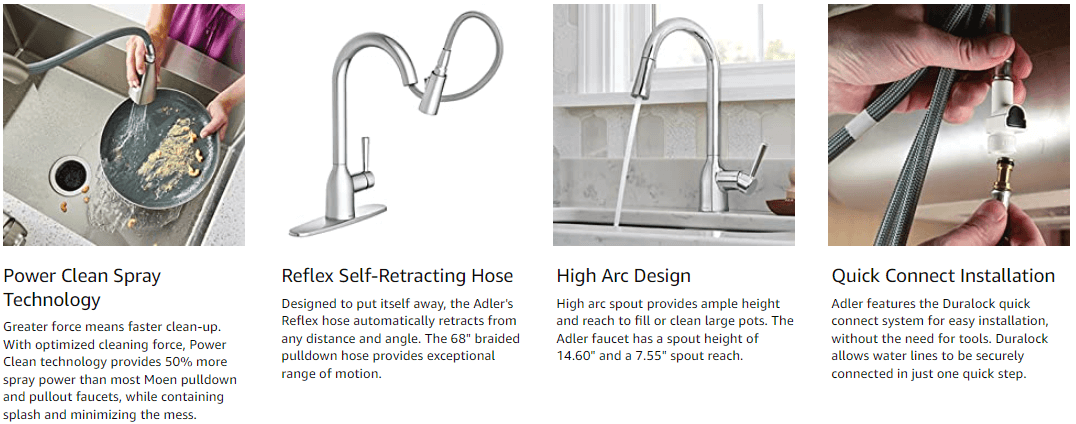 wowow single handle high arc chrome pull down kitchen faucet 1
