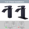 wowow single handle matte black waterfall bathroom faucet