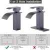 wowow single handle waterfall black stainless bathroom sink faucet