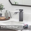 wowow single handle waterfall black stainless bathroom sink faucet