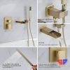 wowow wall mount brushed gold bathroom tub filler with handheld shower