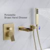 wowow wall mount brushed gold bathroom tub filler with handheld shower