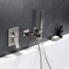 wowow wall mount brushed nickel bathroom tub filler with handheld shower