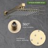 wowow brushed gold luxury shower system with high pressure 10 rain shower head and handheld