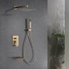 wowow brushed gold luxury shower system with high pressure 10 rain shower head and handheld