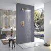 wowow brushed gold luxury shower system with high pressure 10 rain shower head and handheld