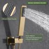 wowow brushed gold luxury shower system with high pressure 10 rain shower head and handheld