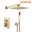 wowow brushed gold luxury shower system with high pressure 10 rain shower head and handheld