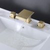 wowow brushed gold waterfall 3 hole widespread bathroom sink faucet
