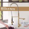 wowow gold commercial spring kitchen faucet with pre rinse sprayer 4