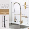 wowow gold commercial spring kitchen faucet with pre rinse sprayer
