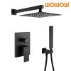 wowow matte black luxury shower system with high pressure 10 rain shower head and handheld