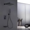 wowow matte black luxury shower system with high pressure 10 rain shower head and handheld