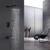 wowow matte black luxury shower system with high pressure 10 rain shower head and handheld