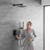 wowow matte black luxury shower system with high pressure 10 rain shower head and handheld