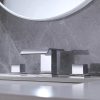 wowow modern waterfall 3 hole widespread bathroom sink faucet square handle chrome finish