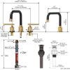 wowow black and gold widespread bathroom sink faucet