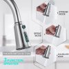 wowow brushed nickel kitchen sink faucet with pull down sprayer
