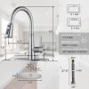 wowow brushed nickel kitchen sink faucet with pull down sprayer