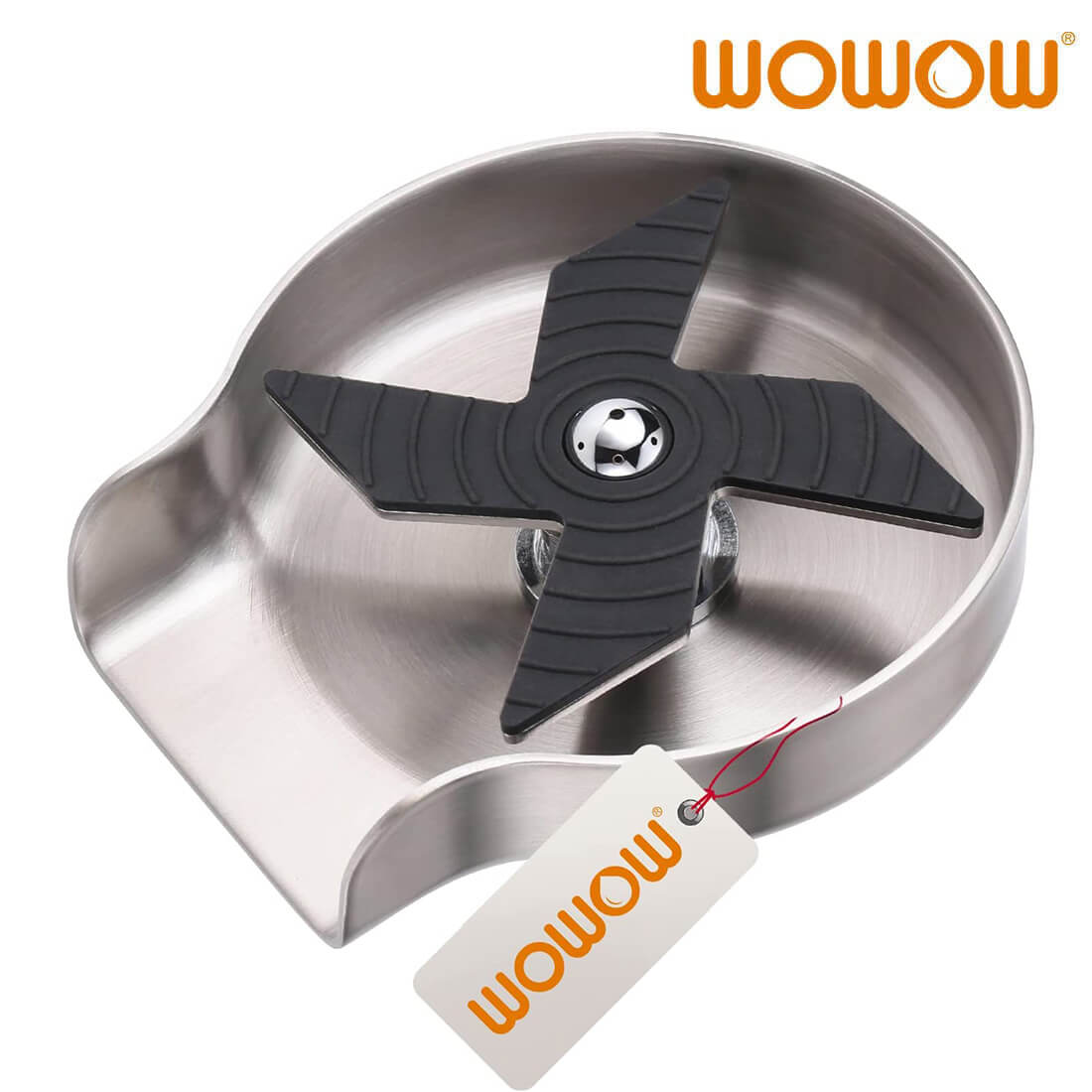 wowow brushed nickel stainless steel glass rinser