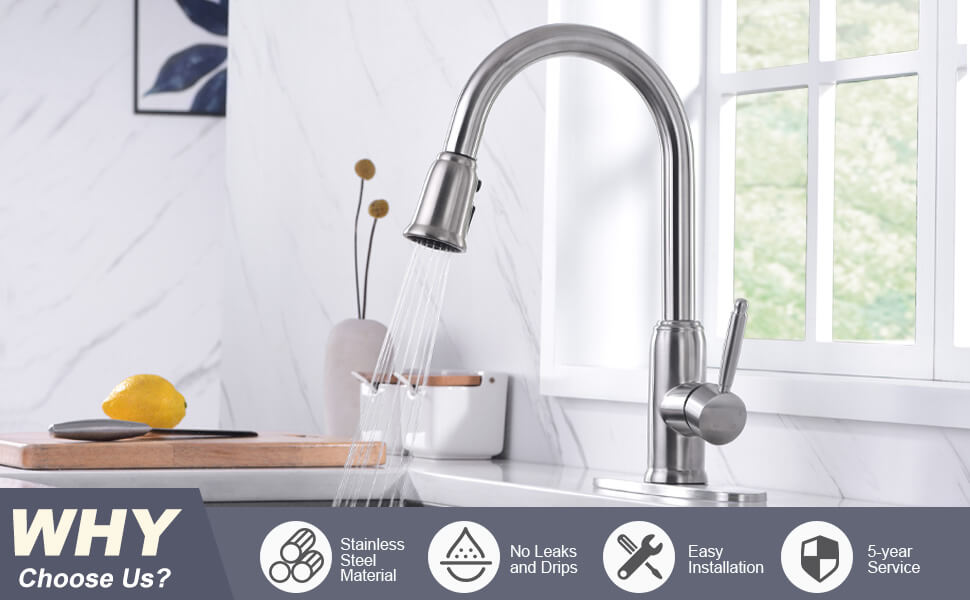 wowow high arc chrome kitchen faucet with pull down sprayer 2 1
