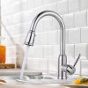 wowow high arc chrome kitchen faucet with pull down sprayer