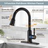 wowow high arc matte black kitchen faucet with pull down sprayer