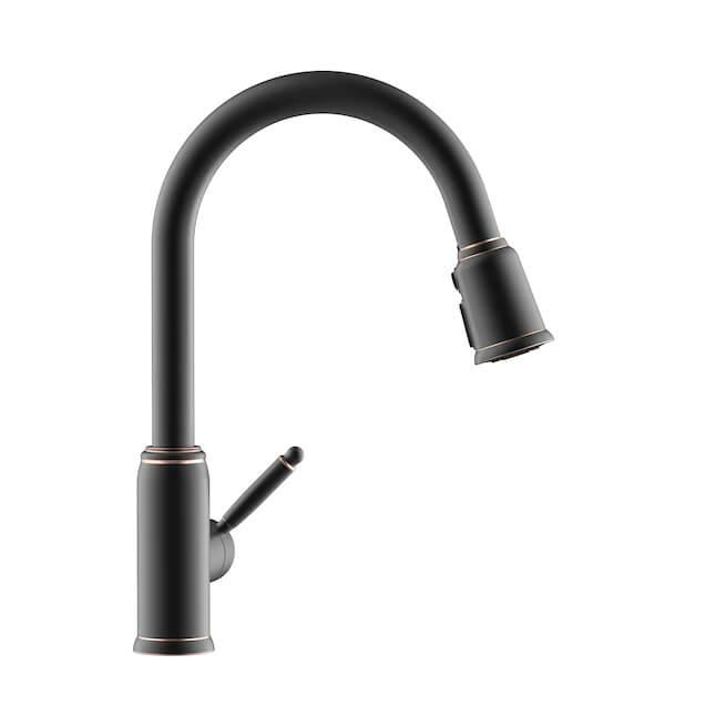 wowow high arc oil rubbed bronze kitchen faucet with pull down sprayer