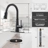 wowow single handle matte black pull down kitchen sink faucet