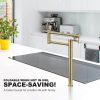 wowow brushed gold deck mount pot filler faucet over stove
