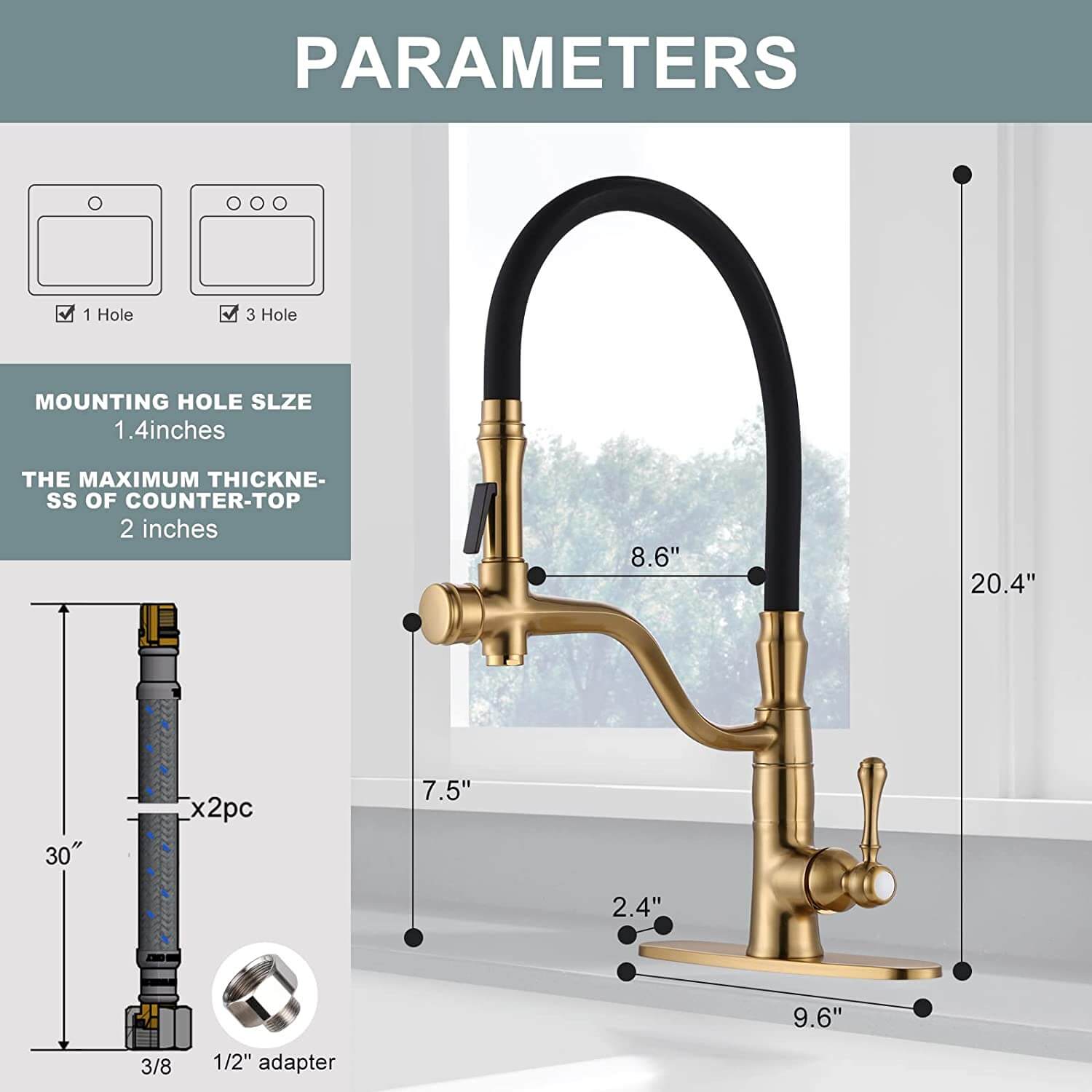 wowow brushed gold high arc single handle kitchen faucet with sprayer