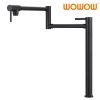 wowow matte black deck mount pot filler faucet over stove