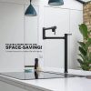 wowow matte black deck mount pot filler faucet over stove