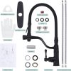 wowow matte black high arc single handle kitchen faucet with sprayer
