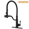 wowow oil rubbed bronze high arc single handle kitchen faucet with sprayer