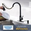 wowow matte black pull down kitchen sink faucet with soap dispenser