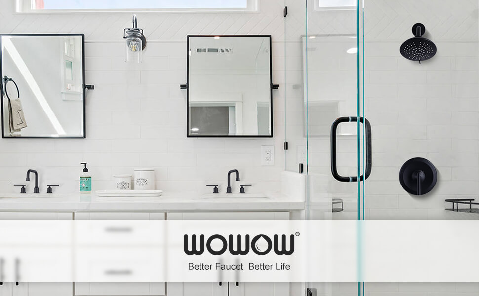 wowow wall mount black shower system 1 1