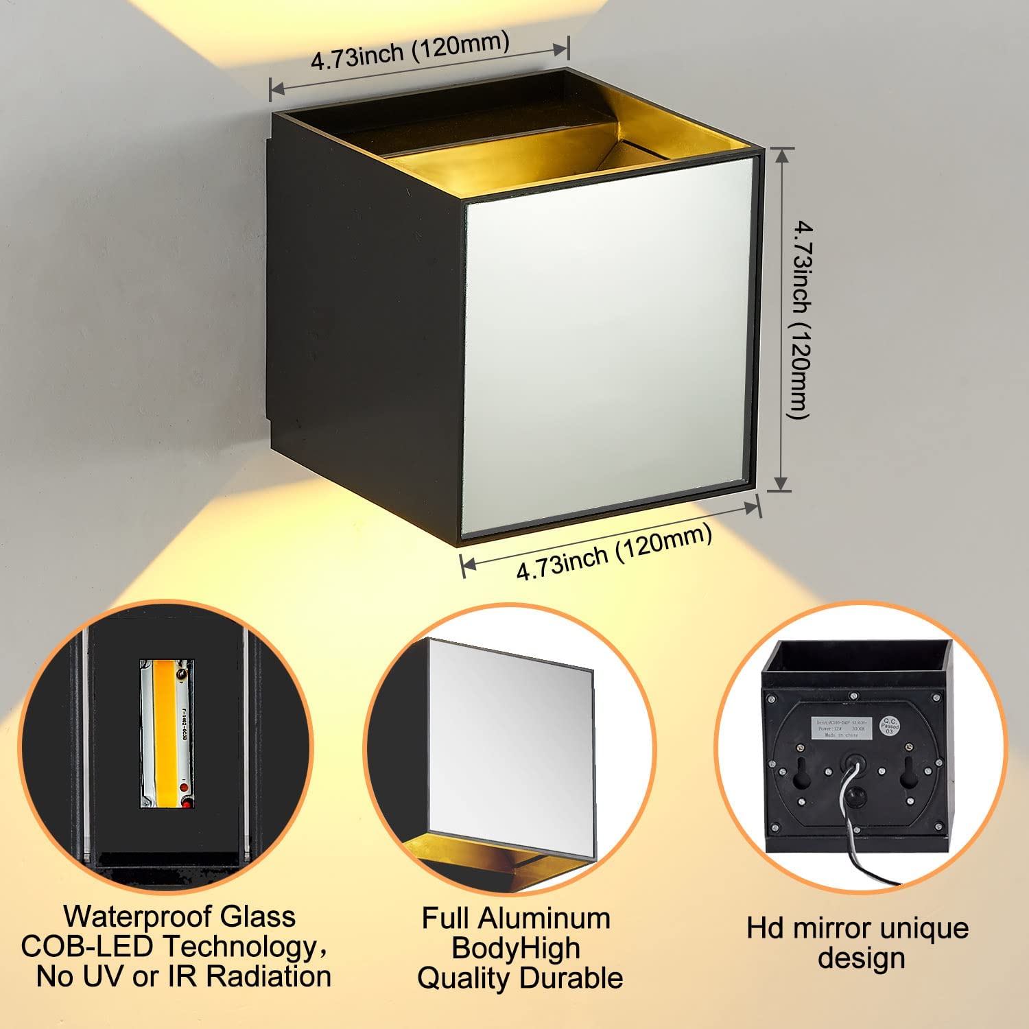 wowow modern up down cube wall light for indoor and outdoor 4