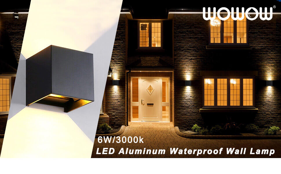 wowow outdoor cube square wall lights 6w 11 1