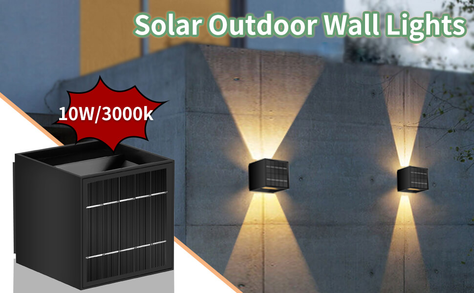 wowow 10w ip65 waterproof solar square cube outdoor wall lights 1