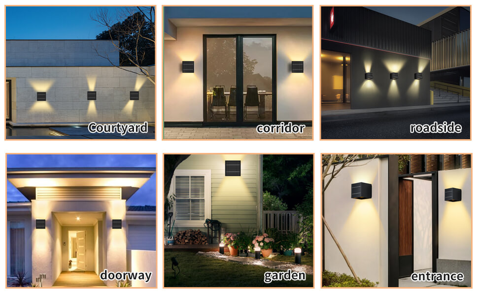 wowow 10w ip65 waterproof solar square cube outdoor wall lights 10