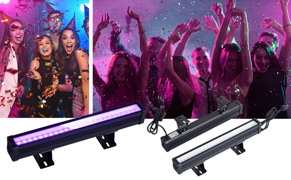 LED Black Flood Light Bar 24W with Plug + Switch + 5.5ft Cord - Lighting Fixtures - 2
