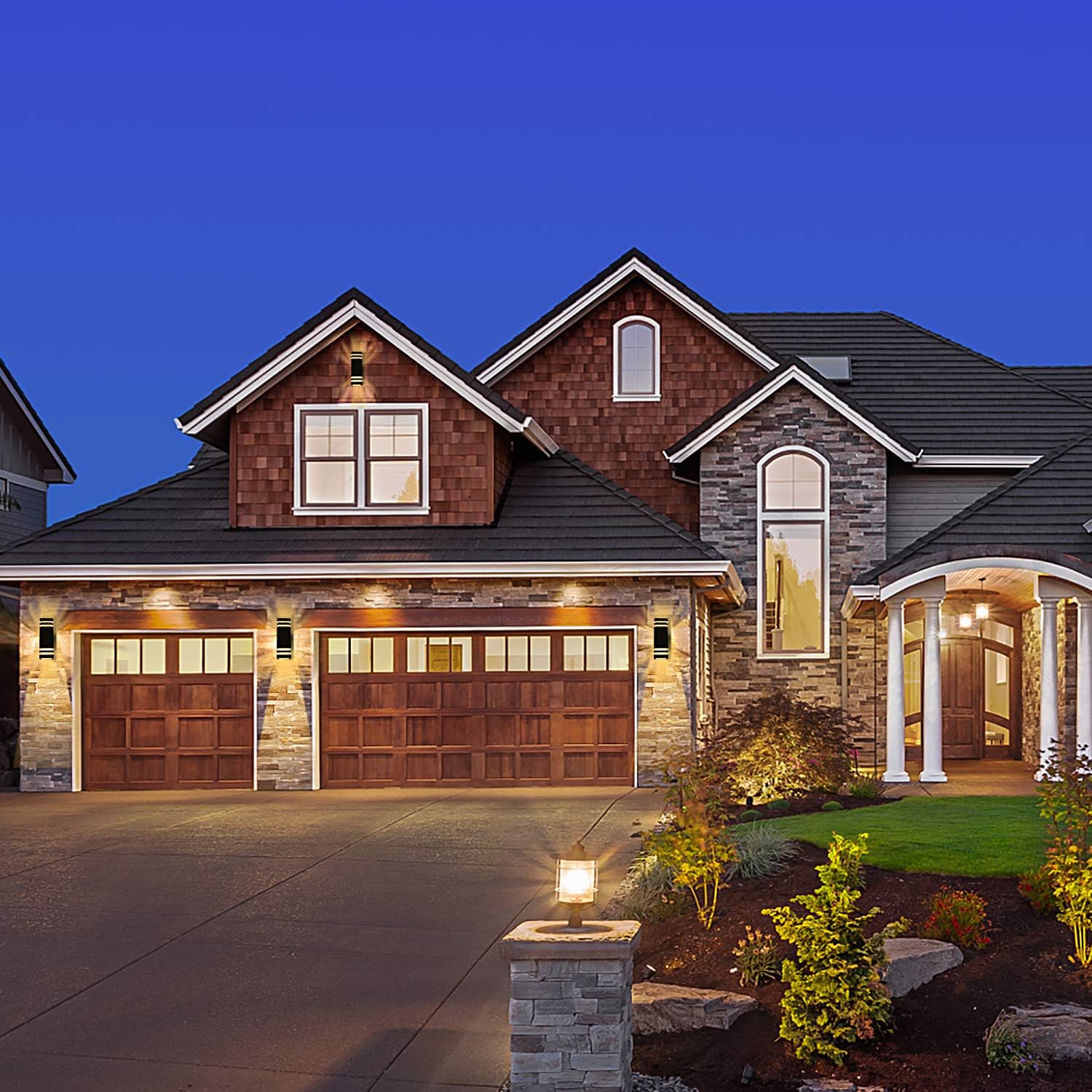 WOWOW LED Black Lines Modern IP65 Waterproof Up and Down Wall Light, 12W, 2700K 8 wowow led black lines modern ip65 waterproof up and down wall light 7 1