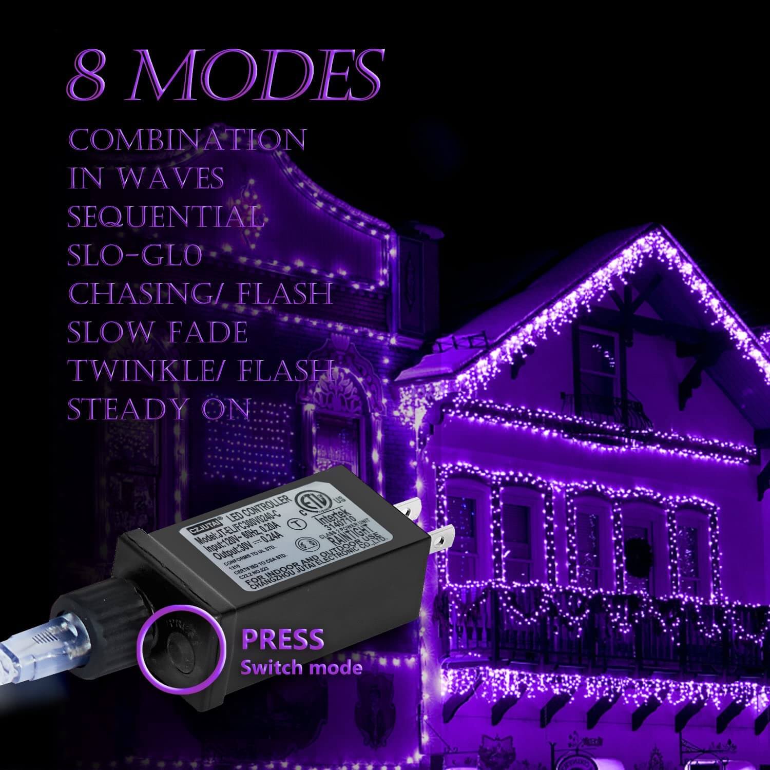 wowow purple led icicle lights 2