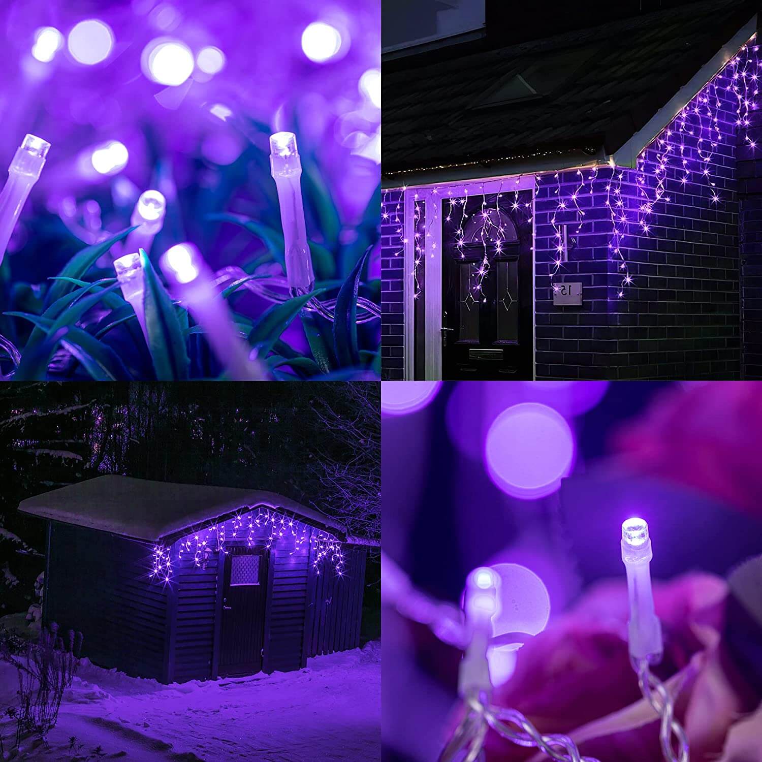 wowow purple led icicle lights 3