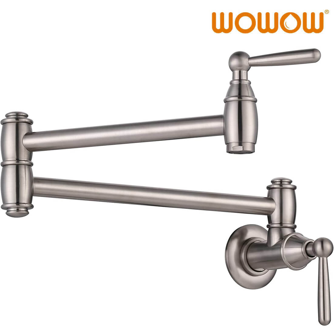 wowow brushed nickel pot filler faucet wall mount kitchen folding faucet 2