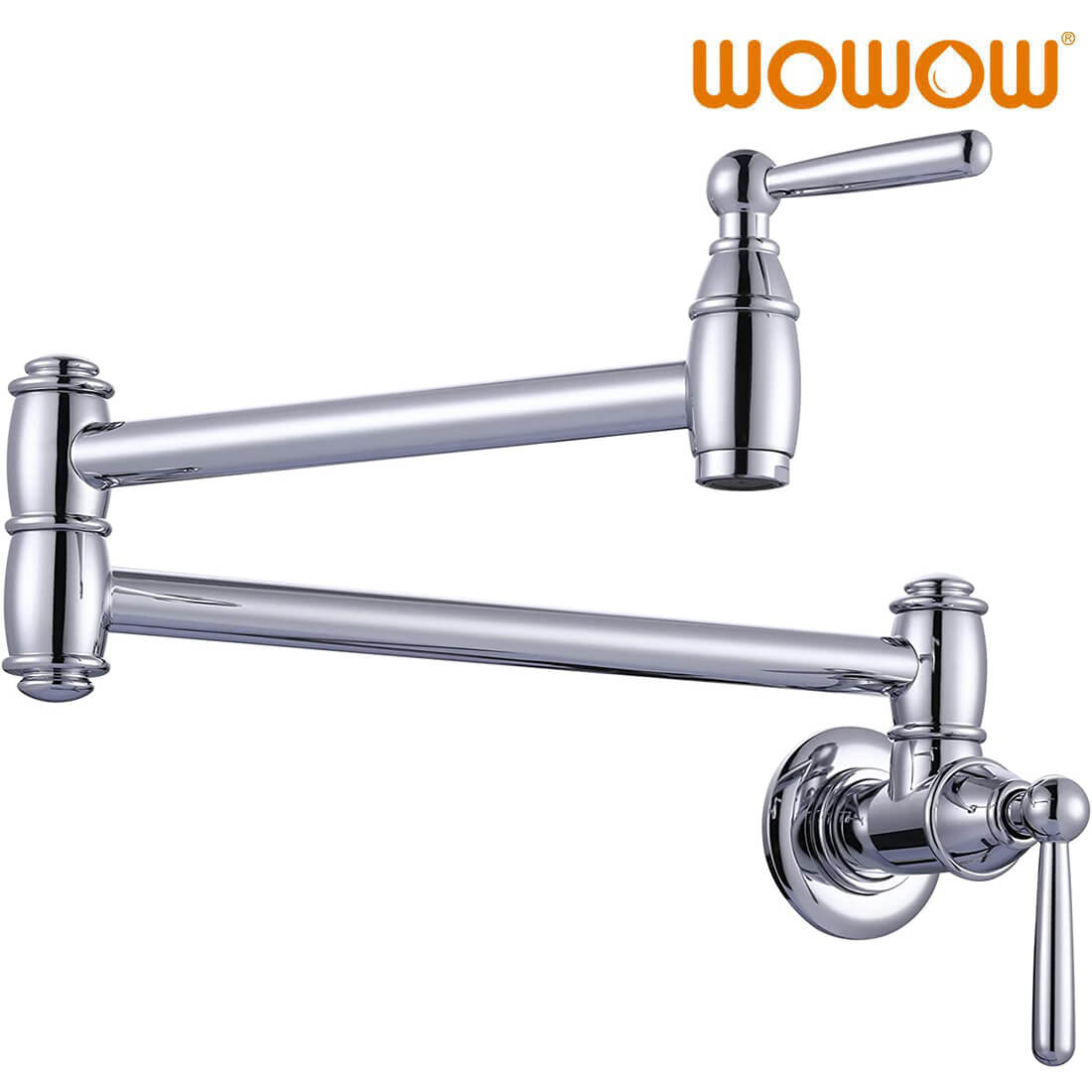 wowow chrome pot filler faucet wall mount kitchen folding faucet 4